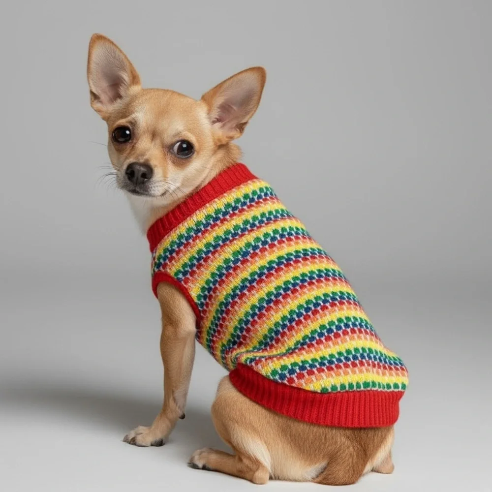 Colorful Striped Knit Sweater